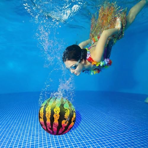 Sumind 9-Inch Swimming Pool Gaming Ball – Underwater Ball with Hose Adapter for Pool Passing, Dribbling, and Diving (Gradient Style)