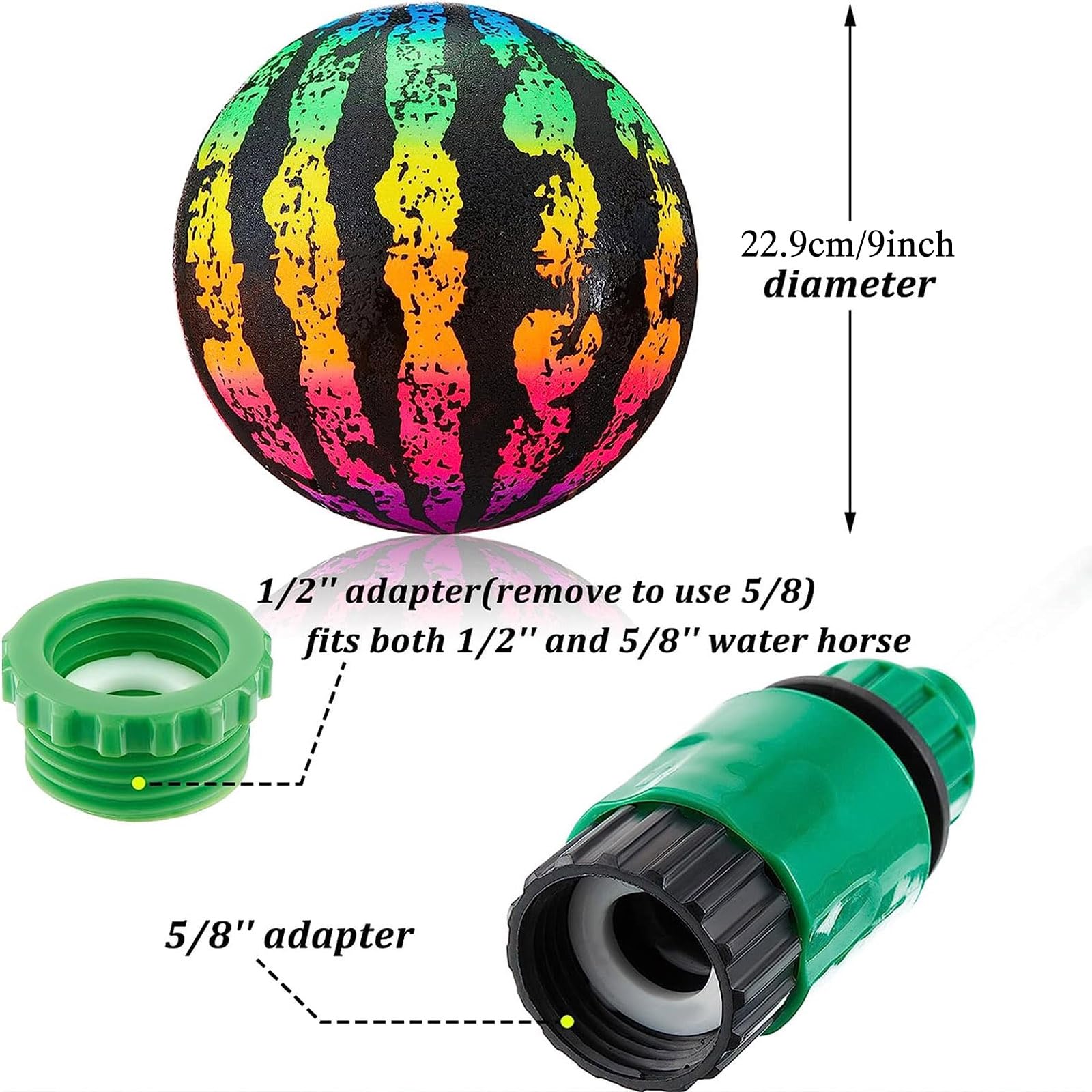 Sumind 9-Inch Swimming Pool Gaming Ball – Underwater Ball with Hose Adapter for Pool Passing, Dribbling, and Diving (Gradient Style)