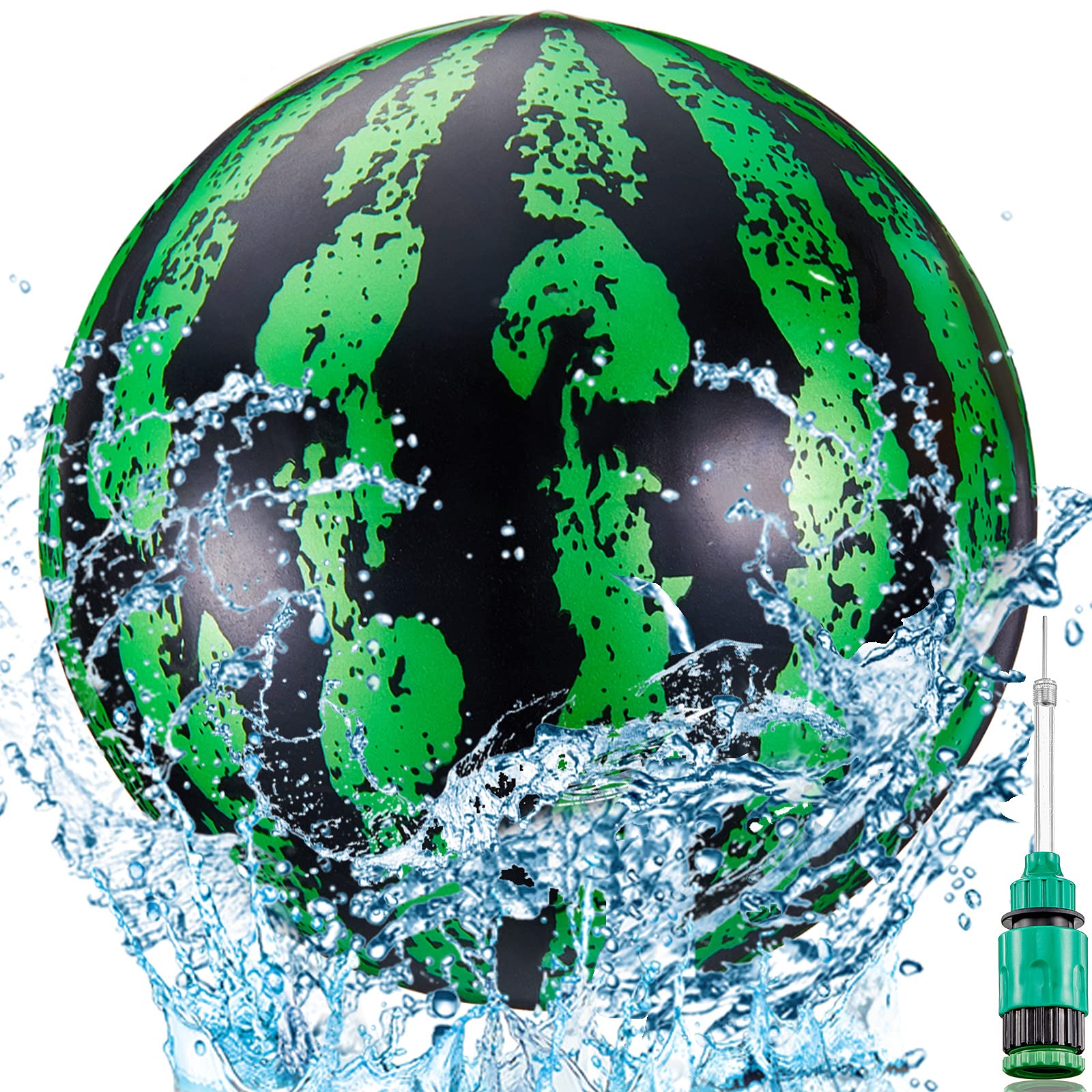 Sumind 9-Inch Underwater Pool Ball with Hose Adapter - Green and Black