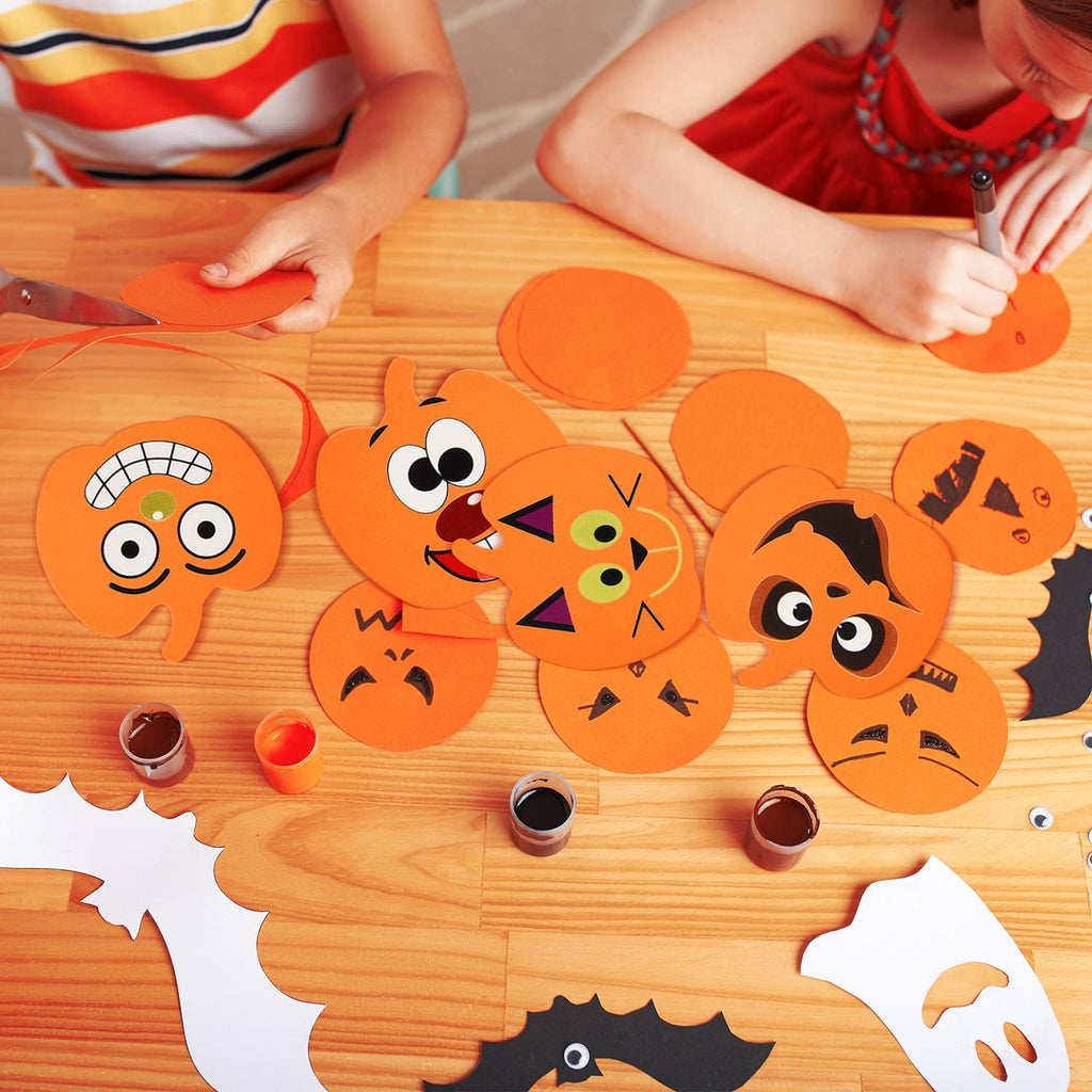 Sumind Halloween Foam Pumpkin Craft Kit - 32 Pieces with Stickers for DIY Decorations