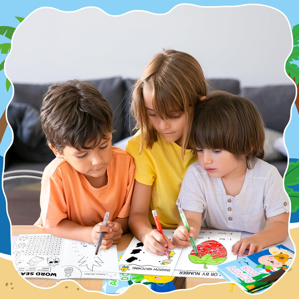 Summer Activity Books for Kids – 24 Pack Fruit-Themed Mini Puzzle Books for Party Favors & Classroom Prizes