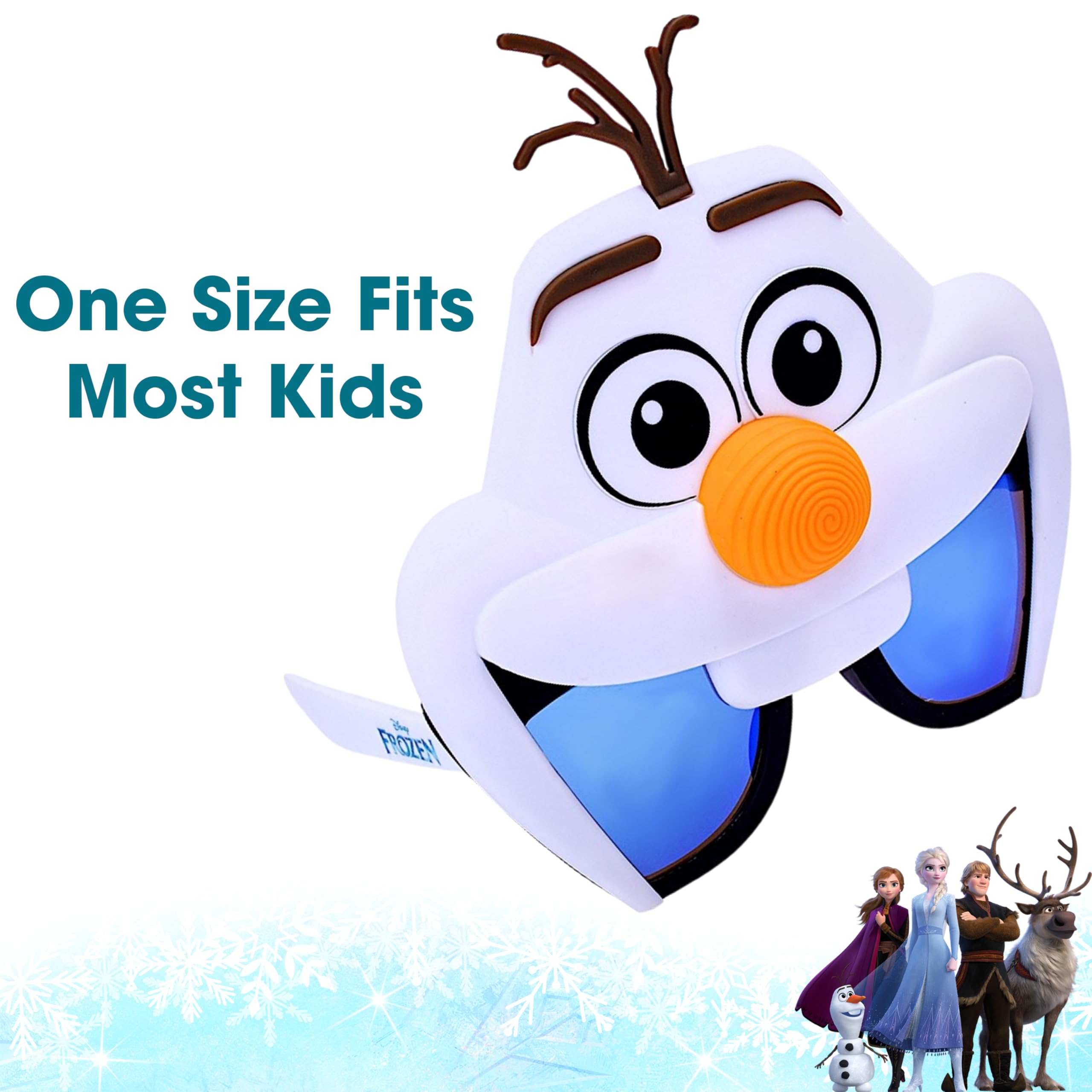 Sun Staches Disney Frozen Kids Sunglasses – Elsa, Anna & Olaf Costume Accessory, UV400 Protection