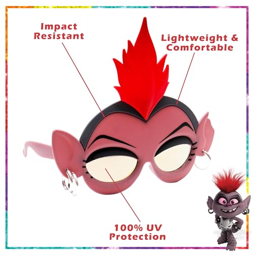 Sun-Staches Official Trolls Sunglasses - Poppy, Branch & Tiny Diamond | UV400 One Size