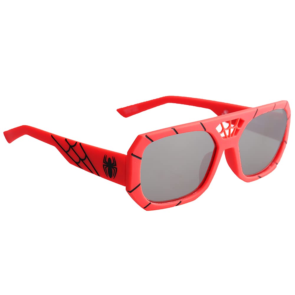 Sun-Staches Spider-Man Kids Sunglasses – UV400 Red Web Frames, One Size Fits Most