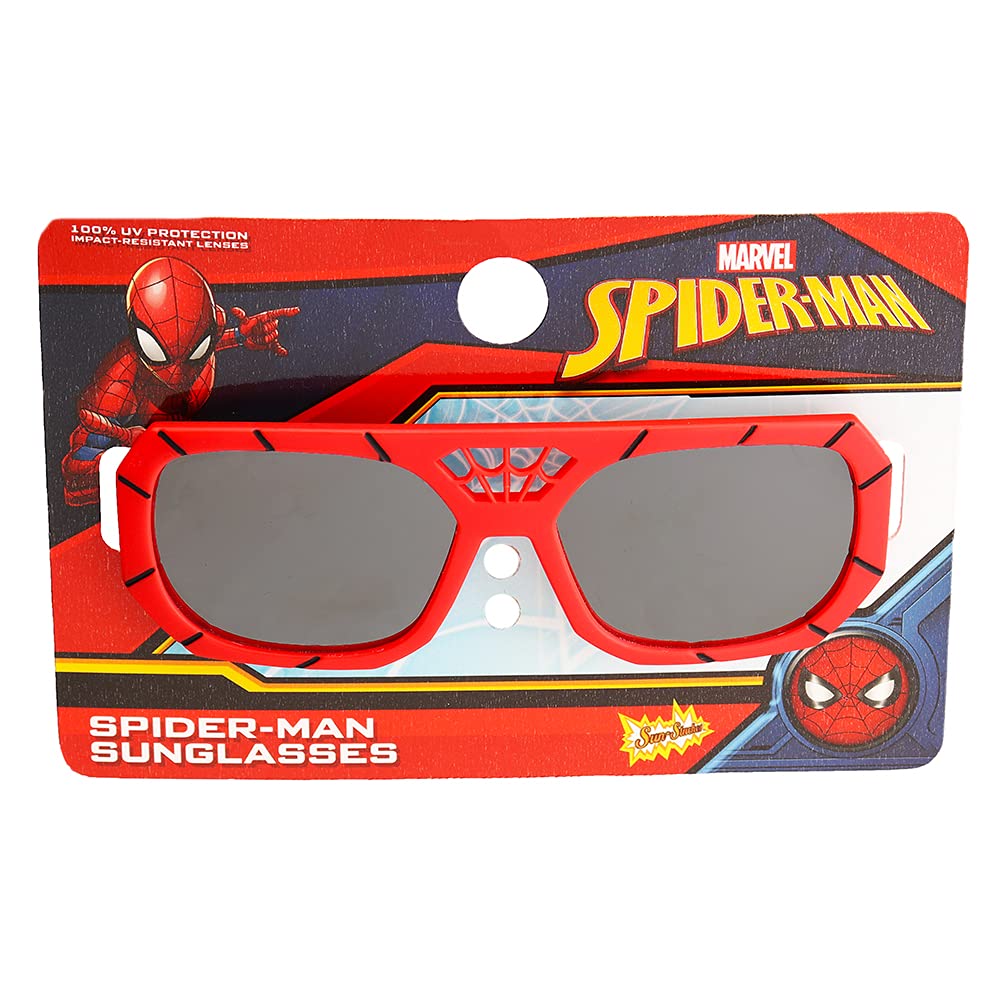 Sun-Staches Spider-Man Kids Sunglasses – UV400 Red Web Frames, One Size Fits Most