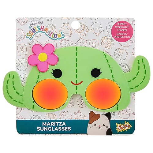 Sun-Staches Squishmallows Maritza the Cactus Sunglasses – UV 400 Protection for Kids