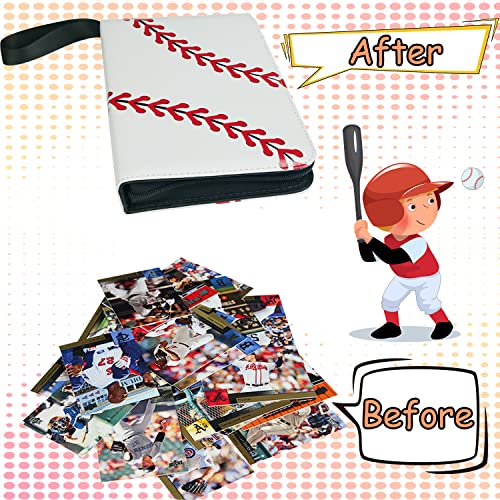 Sunhorse Baseball Card Binder - Holds 400 Cards, 50 Double-Sided Sleeves, Zipper Closure