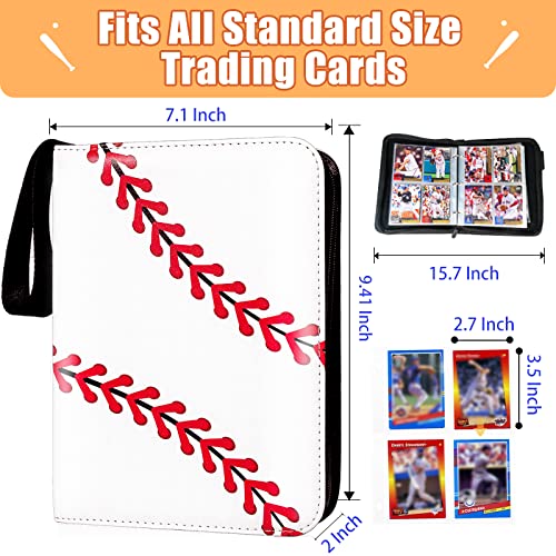 Sunhorse Baseball Card Binder - Holds 400 Cards, 50 Double-Sided Sleeves, Zipper Closure