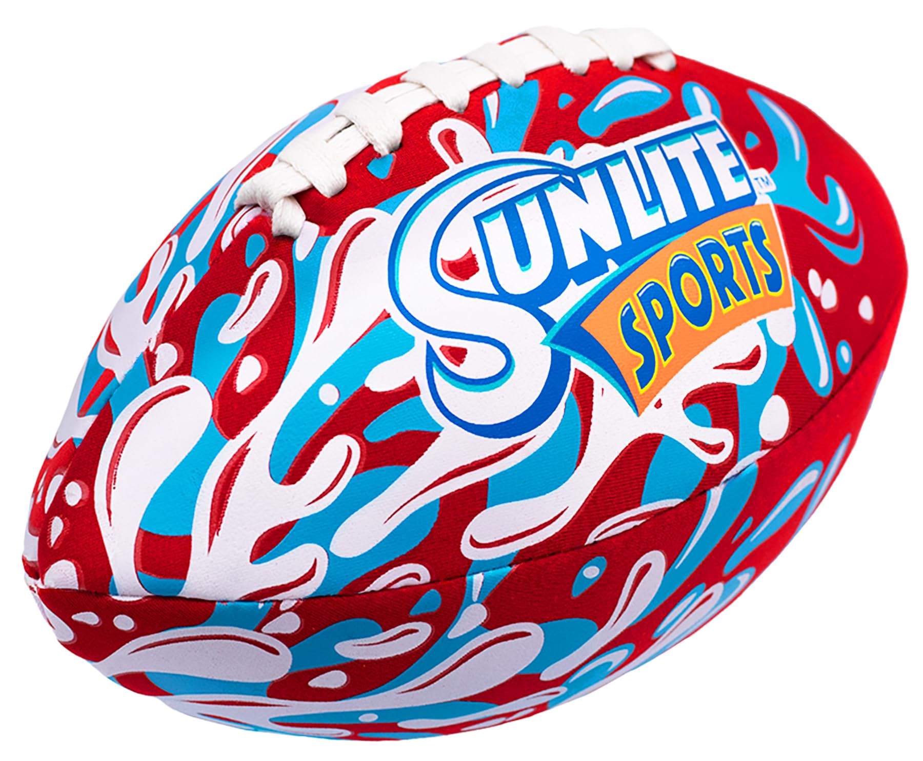Sunlite Sports Waterproof Football – Neoprene Scarlet Water Toy for Pool, Beach, Lawn, and Backyard Games