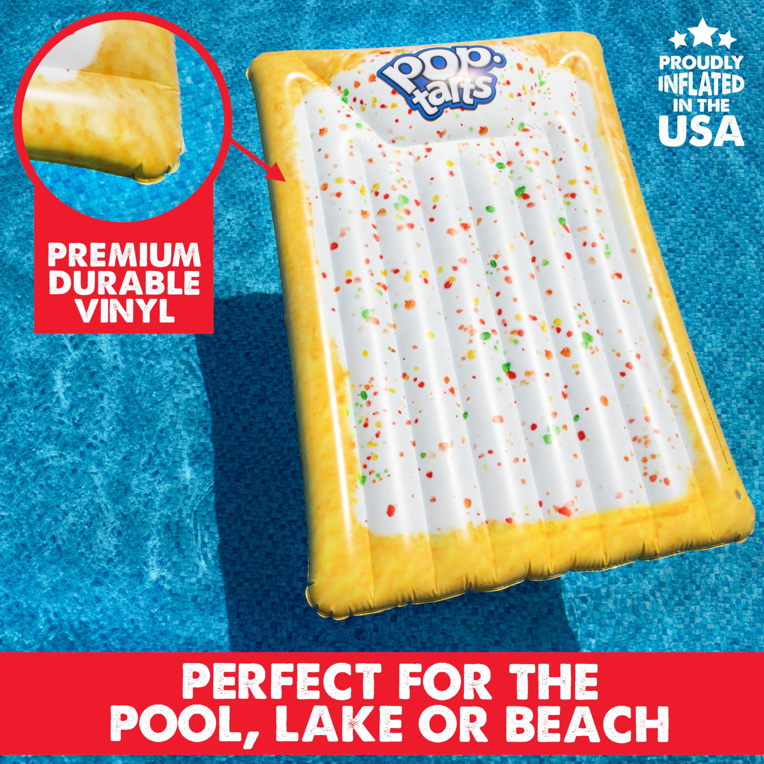 Sunny Days Entertainment Doritos Reversible Pool Float - X-Large 5.5 ft Inflatable with Built-in Pillow