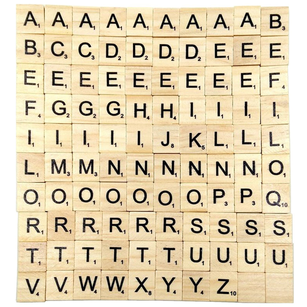 Sunnyglade 500-Piece Wood Letter Tiles – Wooden Scrabble Tiles A-Z for Crafts, Spelling, DIY