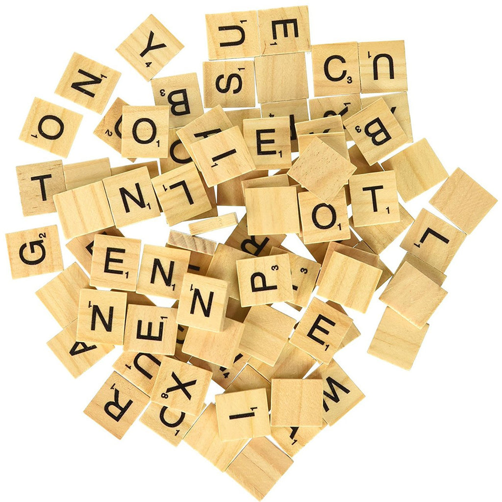 Sunnyglade 500-Piece Wood Letter Tiles – Wooden Scrabble Tiles A-Z for Crafts, Spelling, DIY