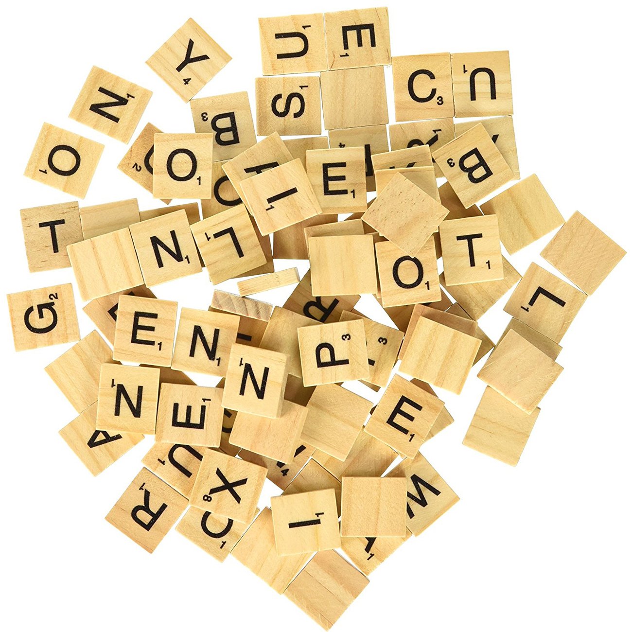 Sunnyglade 500-Piece Wood Letter Tiles – Wooden Scrabble Tiles A-Z for Crafts, Spelling, DIY