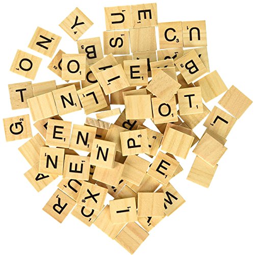 Sunnyglade 500-Piece Wood Letter Tiles – Wooden Scrabble Tiles A-Z for Crafts, Spelling, DIY
