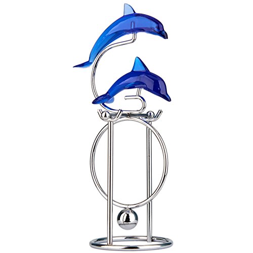 Sunnytech Dolphins Kinetic Art Desk Toy - Metal Balancing Sculpture for Relaxation