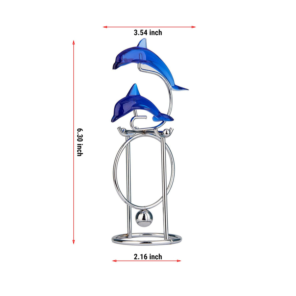 Sunnytech Dolphins Kinetic Art Desk Toy - Metal Balancing Sculpture for Relaxation