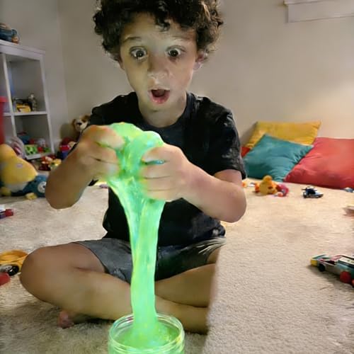 Sunool 8-Pack Galaxy Glow-in-the-Dark Space Slime Kit – Non-Sticky, Super Soft Sludge for Kids Party Favors and Stress Relief