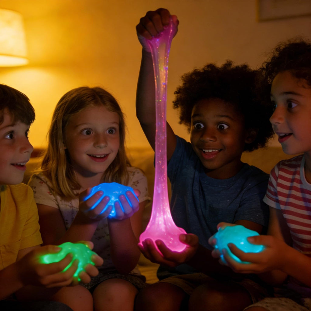 Sunool 8-Pack Galaxy Glow-in-the-Dark Space Slime Kit – Non-Sticky, Super Soft Sludge for Kids Party Favors and Stress Relief
