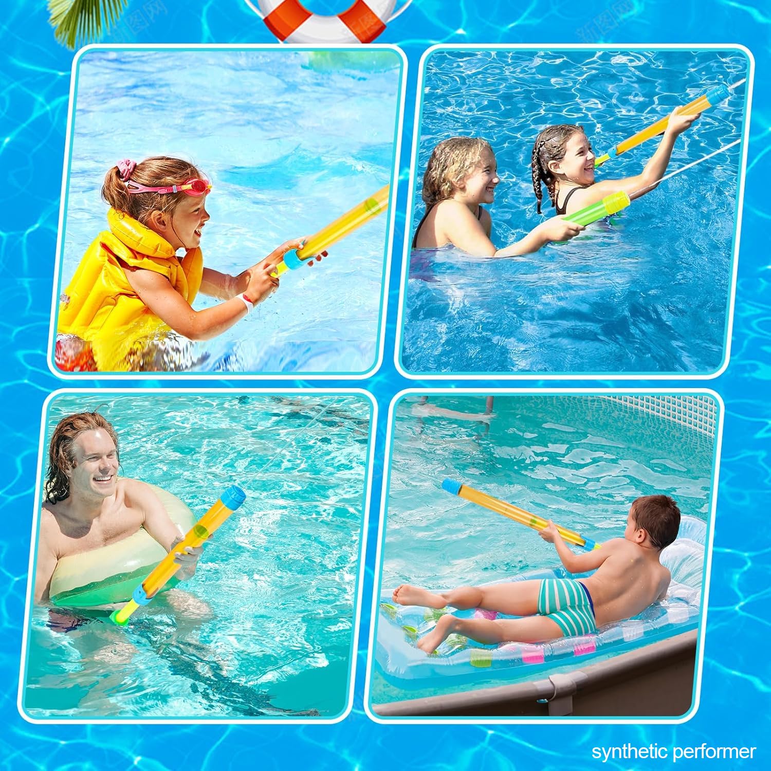 SUNPROUND 4-Pack Water Blasters: Long Range Squirt Guns for Summer Pool & Beach Fun