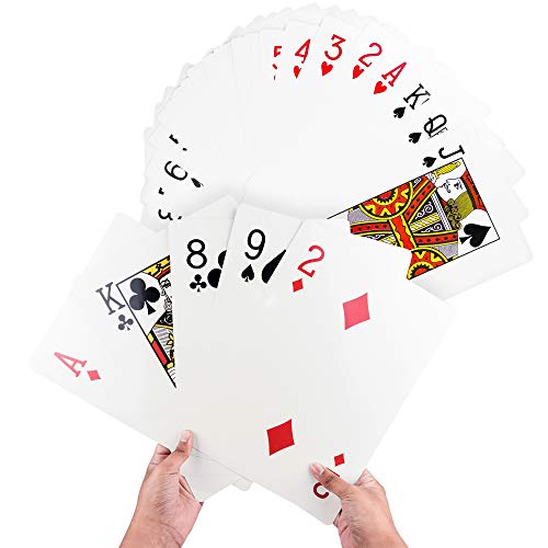 Super Z Outlet Giant Jumbo Playing Cards – 8.25 x 11.75 Inches – Full 52+2 Deck