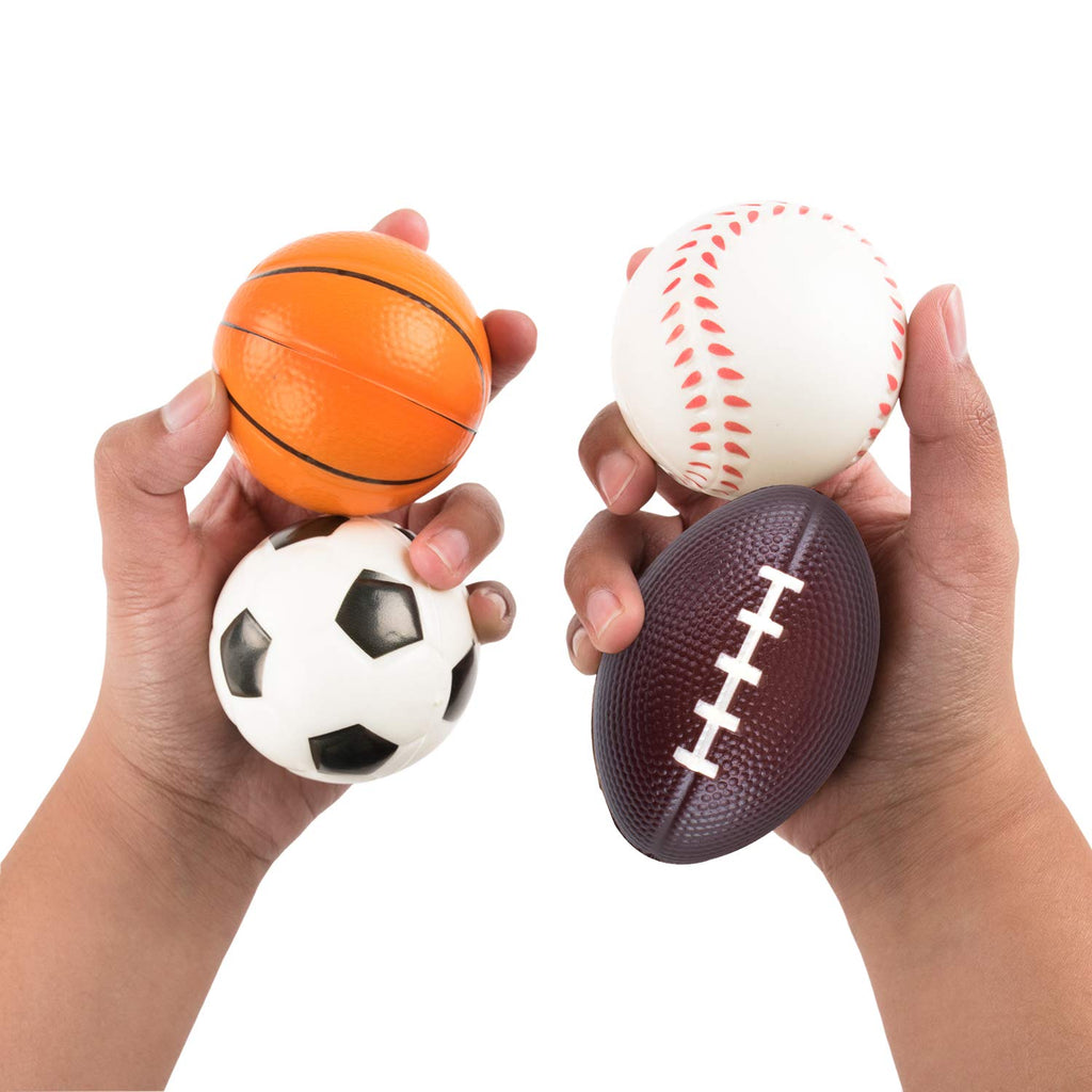 Super Z Outlet Mini Foam Sports Balls (12-Pack) – Assorted Baseball, Football, Basketball, Soccer for Party Favors, Stress Relief, and Play