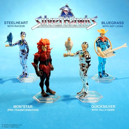 Super7 SilverHawks Quicksilver (Toy Version) ReAction Figure - 3.75" Retro Action Figure with Tally-Hawk Accessory