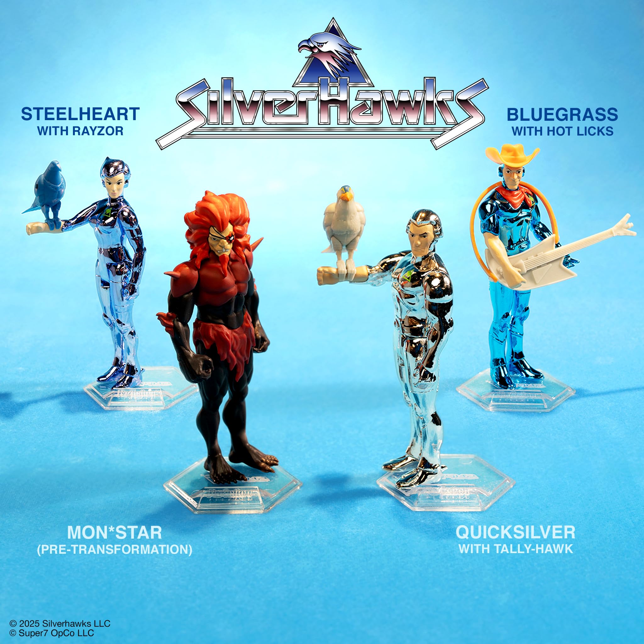 Super7 SilverHawks Quicksilver (Toy Version) ReAction Figure - 3.75" Retro Action Figure with Tally-Hawk Accessory