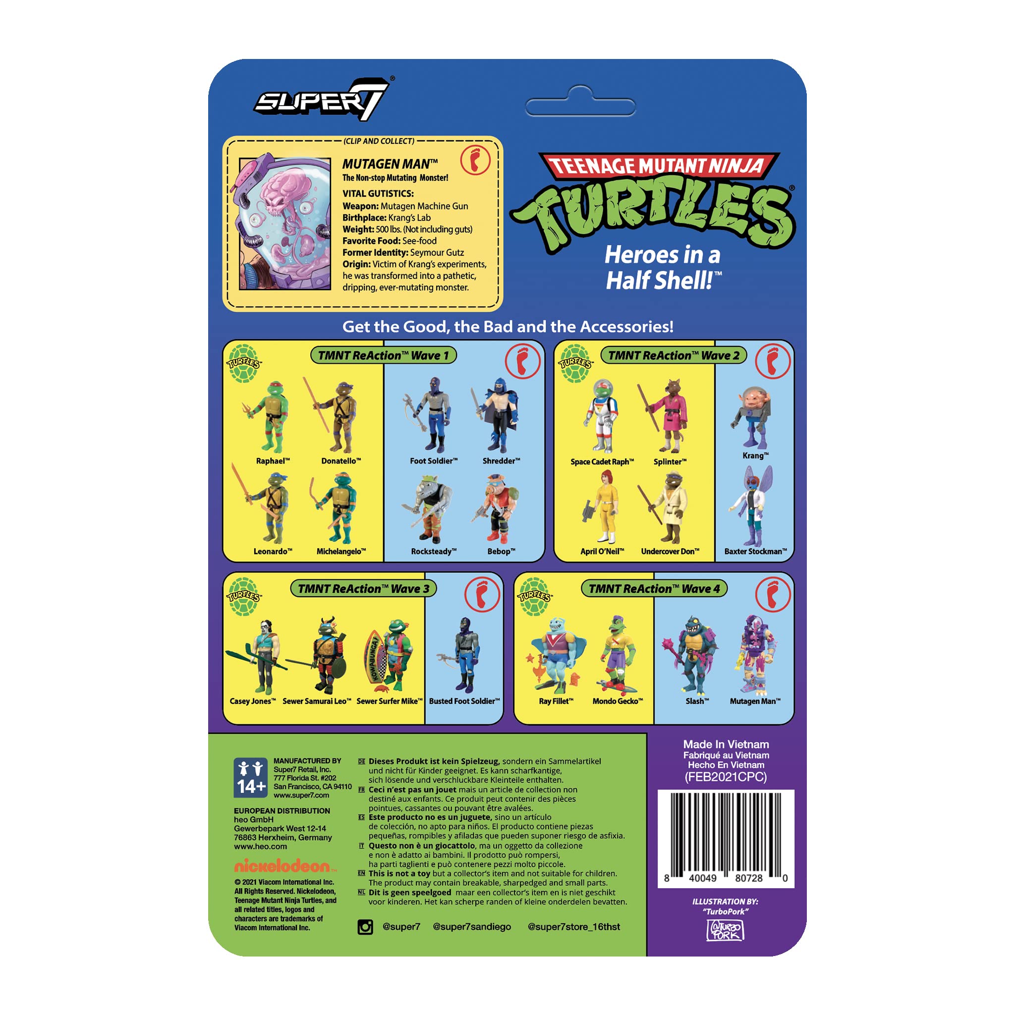 Super7 Teenage Mutant Ninja Turtles Mutagen Man ReAction Figure - 3.75 Inch