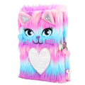 SuperStyle Plush Cat Lock Diary – Secret Notebook for Girls 6-12, Soft Fuzzy Cover with 64 Pages