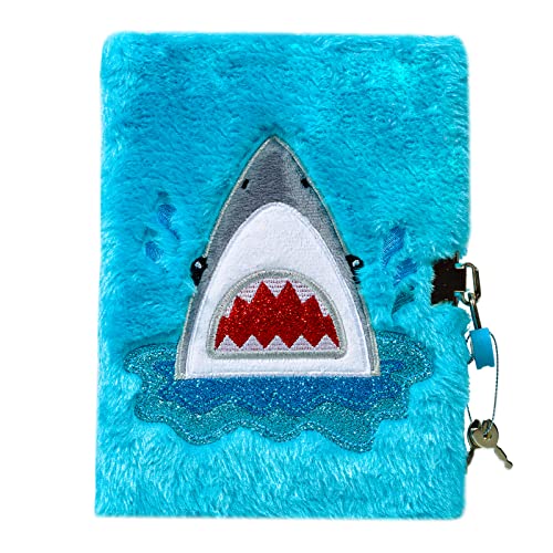 SuperStyle Shark Plush Lock Diary – A5 Secret Notebook for Kids Ages 6-12