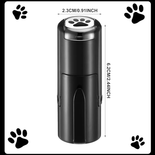 Supervitae 2-Pack Paw Print Stamps – Mini Black Self-Inking Stamper for Classroom Crafts and Party Favors