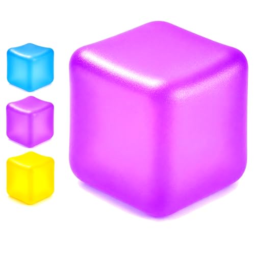 SUPERZON Stress Cube Squishy – 2.17-Inch Gel-Filled Fidget Toy for Anxiety & ADHD Relief (Purple)