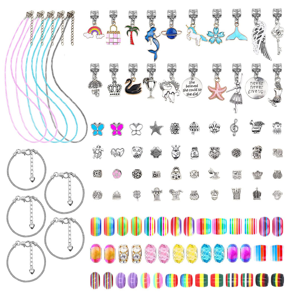 SUREHOME 110-Piece Charm Bracelet Making Kit for Girls Ages 5-12 – DIY Jewelry Craft Gift