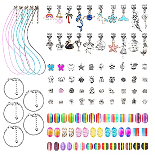 SUREHOME 110-Piece Charm Bracelet Making Kit for Girls Ages 5-12 – DIY Jewelry Craft Gift