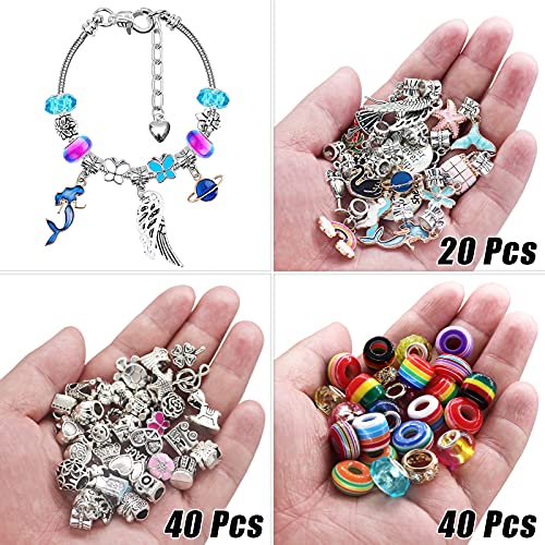 SUREHOME 110-Piece Charm Bracelet Making Kit for Girls Ages 5-12 – DIY Jewelry Craft Gift