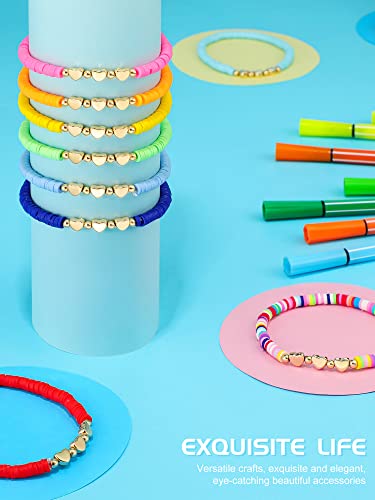 Sureio 24 Pcs Colorful Friendship Bracelets – Letter, Heart, Smile & Surfer Designs – Stretch Beaded for Girls, Women & Tween Party Favors