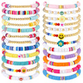 Sureio 24pcs Colorful Friendship Bracelets Set - Stretch Beaded Bracelets for Girls, Tweens, Party Favors