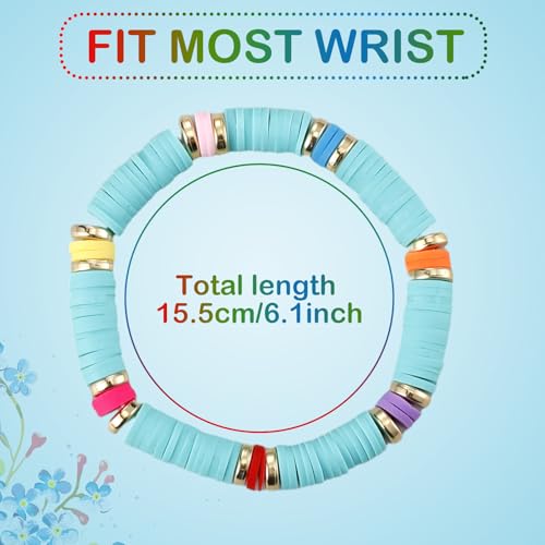 Sureio 24pcs Colorful Friendship Bracelets Set - Stretch Beaded Bracelets for Girls, Tweens, Party Favors