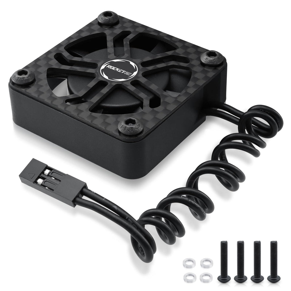 Surpass Hobby 40mm RC Cooling Fan - 16000 RPM High Speed Motor Fan for 1/8 1/10 RC Cars Trucks Truggies (Without Heatsink)