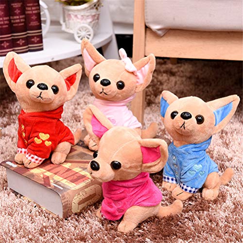 SUSHAFEN 17cm Stuffed Chihuahua Dog Plush Toy – Soft Mini Pillow for Kids and Dog Lovers