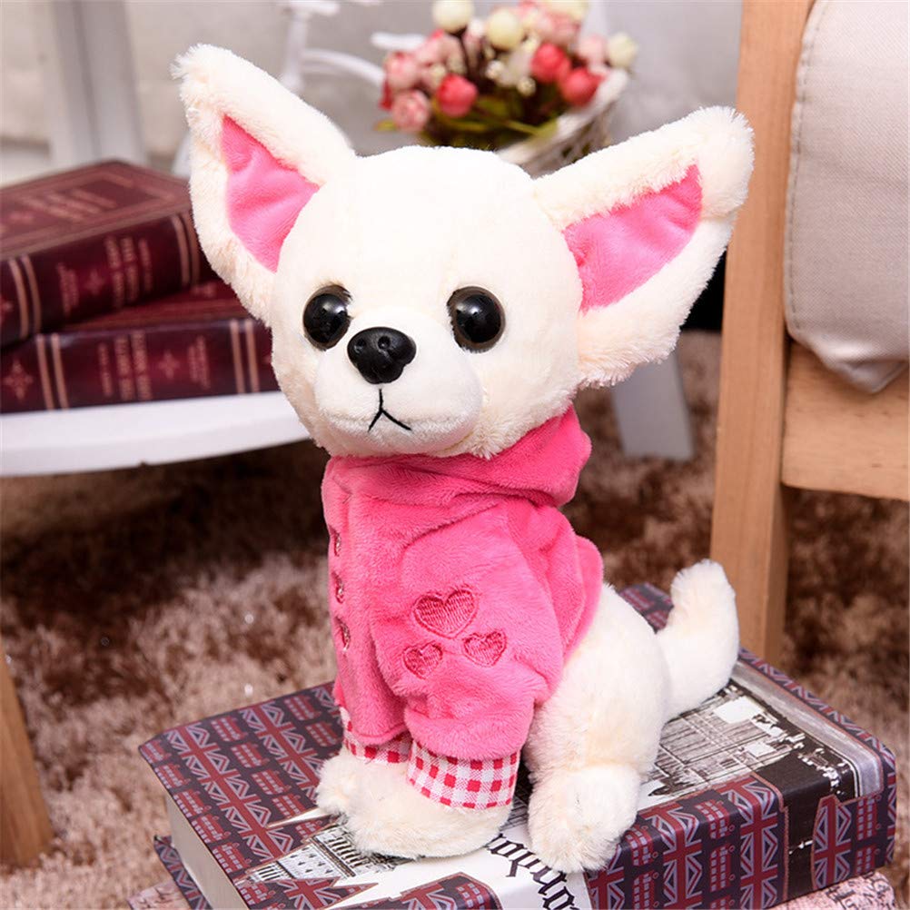 SUSHAFEN 17cm Stuffed Chihuahua Dog Plush Toy – Soft Mini Pillow for Kids and Dog Lovers