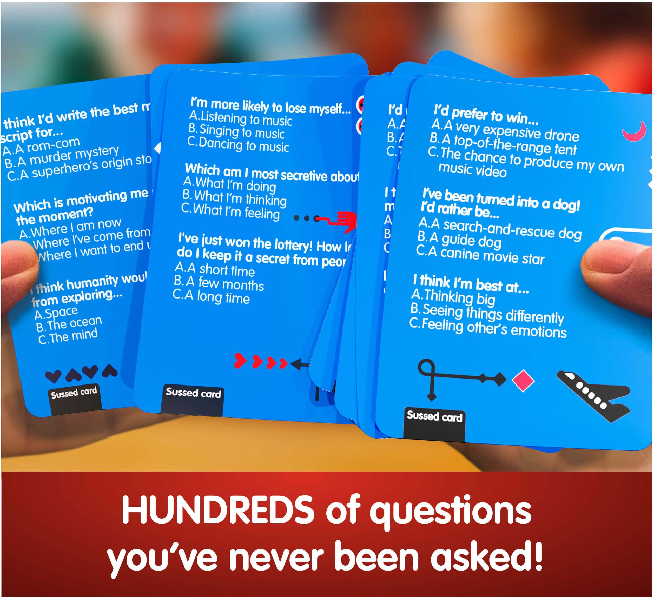 SUSSED What Would You Do? Card Game – 230+ Questions & 693 Answers, Fun for Teens and Adults Ages 10+