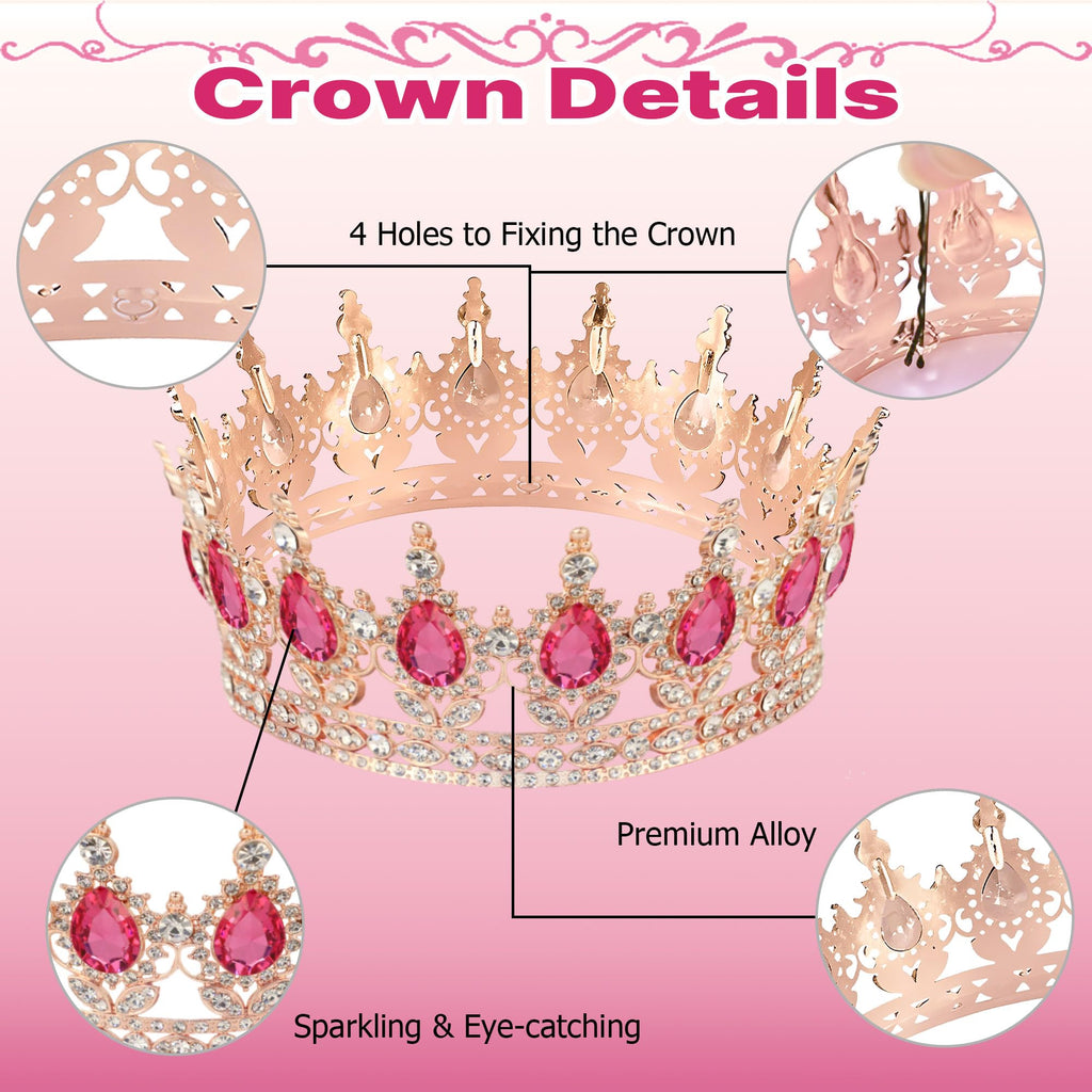SUTROMA Crown Cake Topper Set – Rose Gold Tiara & Birthday Decorations Kit