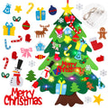Suweor Upo Felt Christmas Tree Set for Toddlers with LED Lights, 3.2ft Wall Hanging DIY Kit with 29 Ornaments