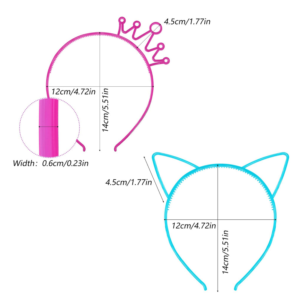 Suyegirl Glow in The Dark Cat Ear Crown Headband for Kids Party Supplies