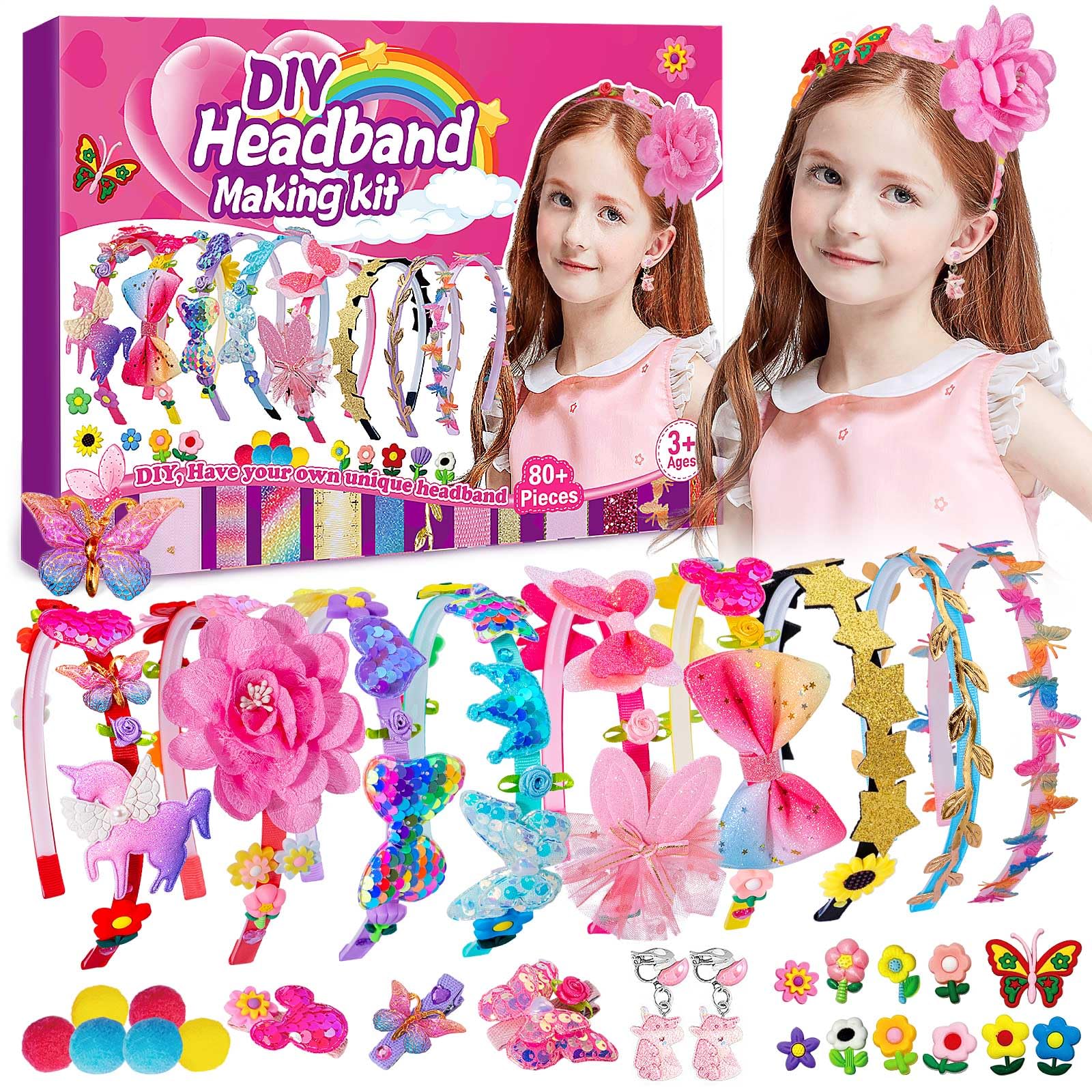 SUYUKI DIY Hair Accessories Kit – Create Custom Headbands for Girls Ages 4-12