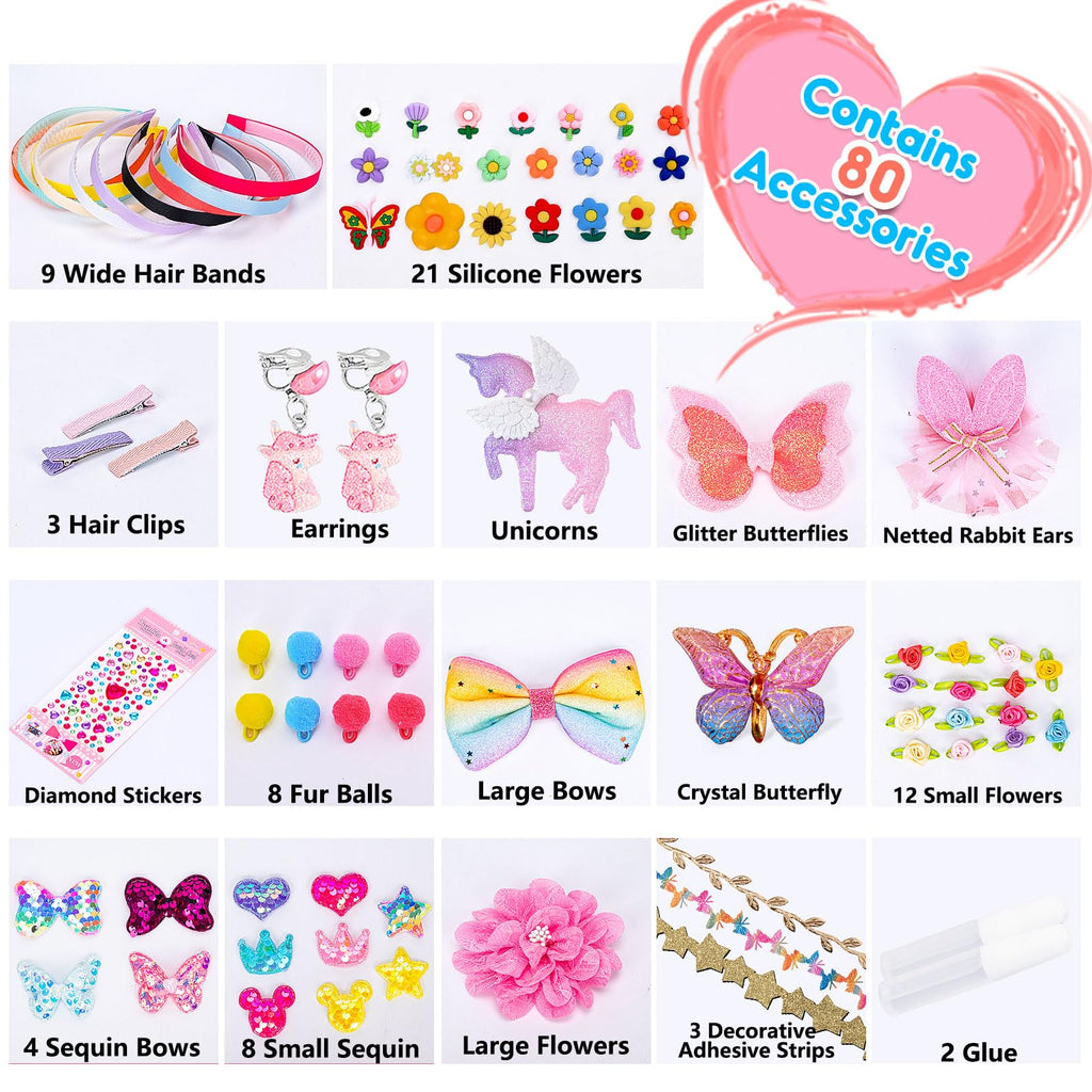 SUYUKI DIY Hair Accessories Kit – Create Custom Headbands for Girls Ages 4-12