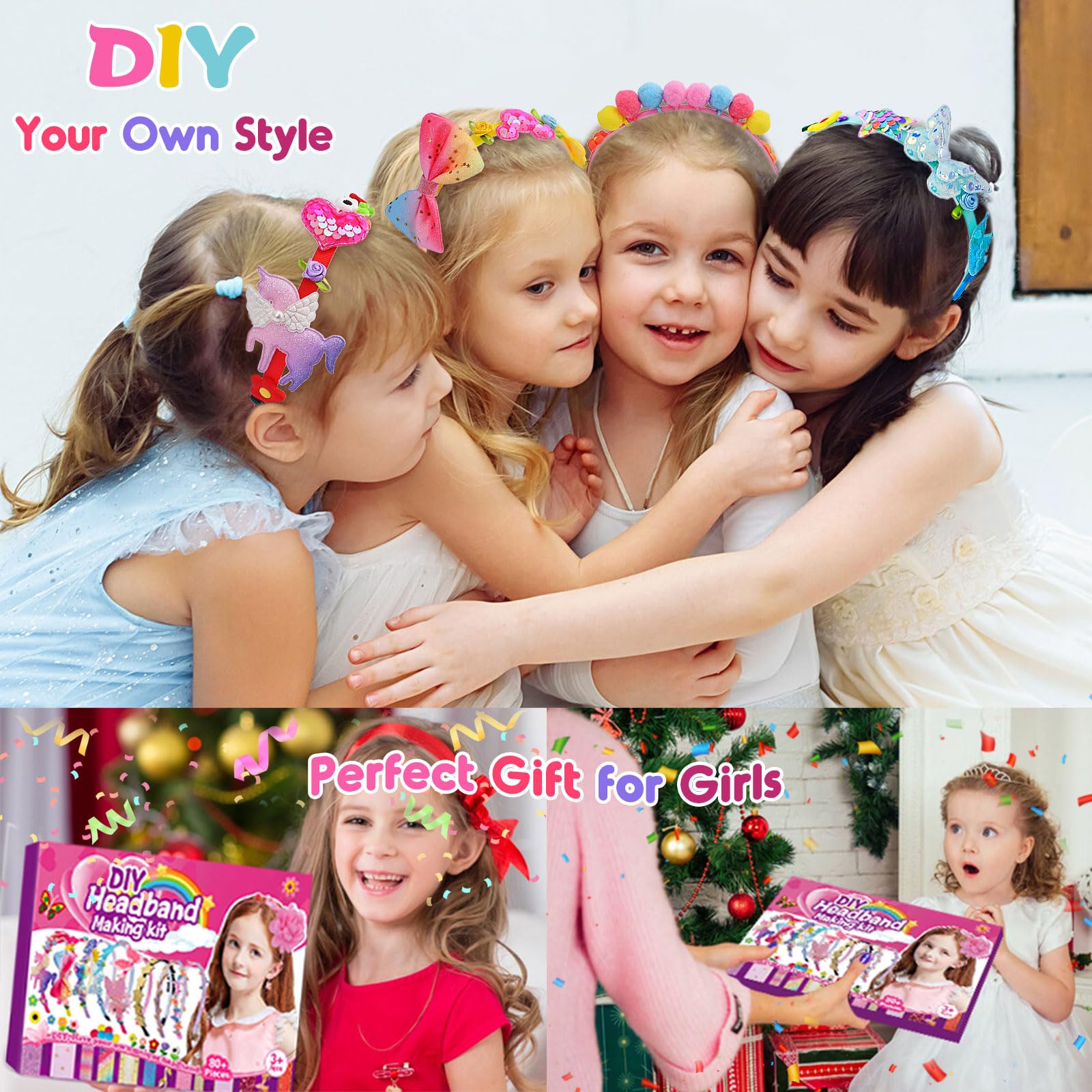 SUYUKI DIY Hair Accessories Kit – Create Custom Headbands for Girls Ages 4-12