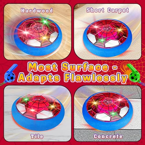 SUYUKI Spider Hover Soccer Ball - Rechargeable LED Air Football for Kids Ages 3-10