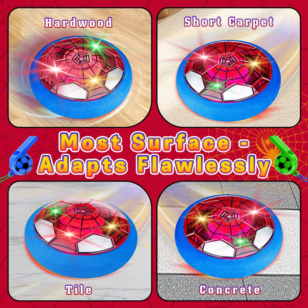 SUYUKI Spider Hover Soccer Ball - Rechargeable LED Air Football for Kids Ages 3-10
